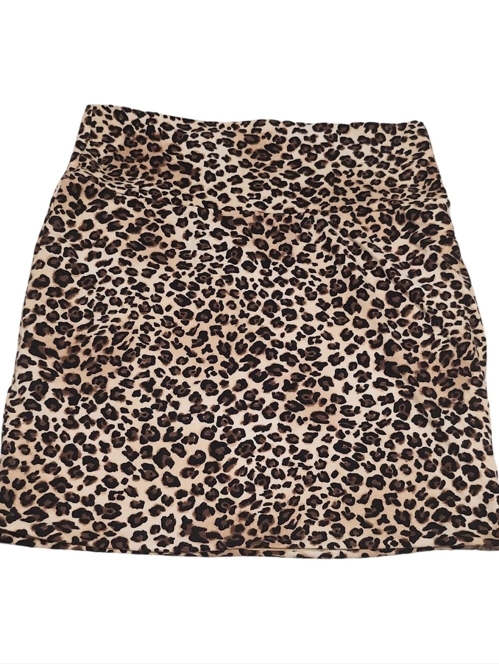 Papaya Leopard Print Mini Skirt in Black and Brown on Cream